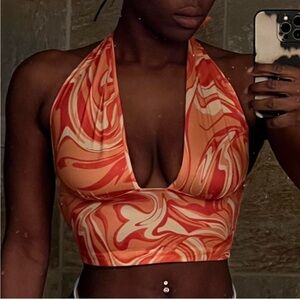Swirl Pattern Halter Top